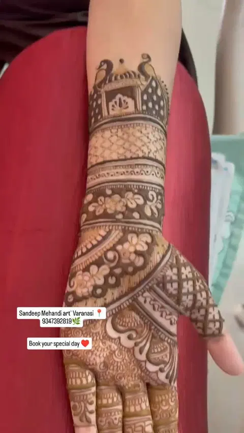 bridal full hand mehndi design