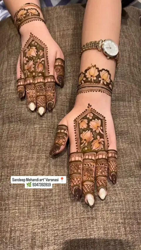 bridal back hand mehndi design