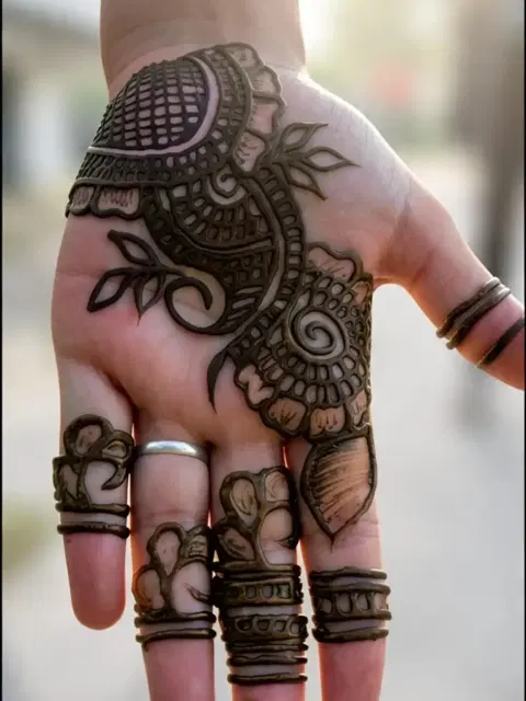 arabic jaal full hand mehndi design