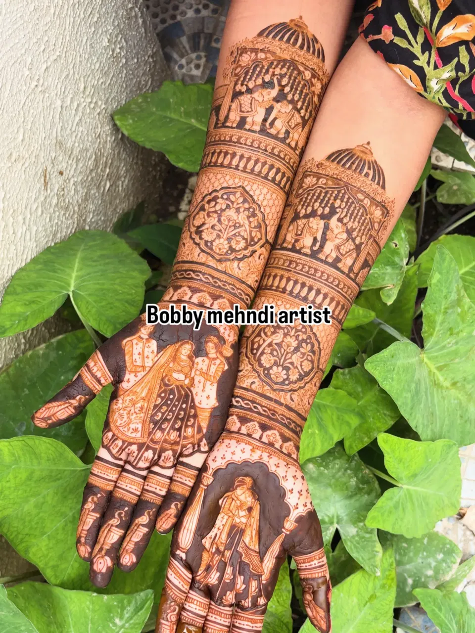 Aesthetic Bridal Front Hand Mehndi Design with Figures, Hearts and Lotus (3)