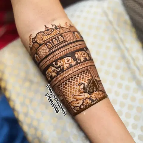 simple full hand mehndi design
