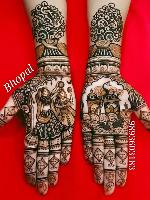 figure full hand mehndi design