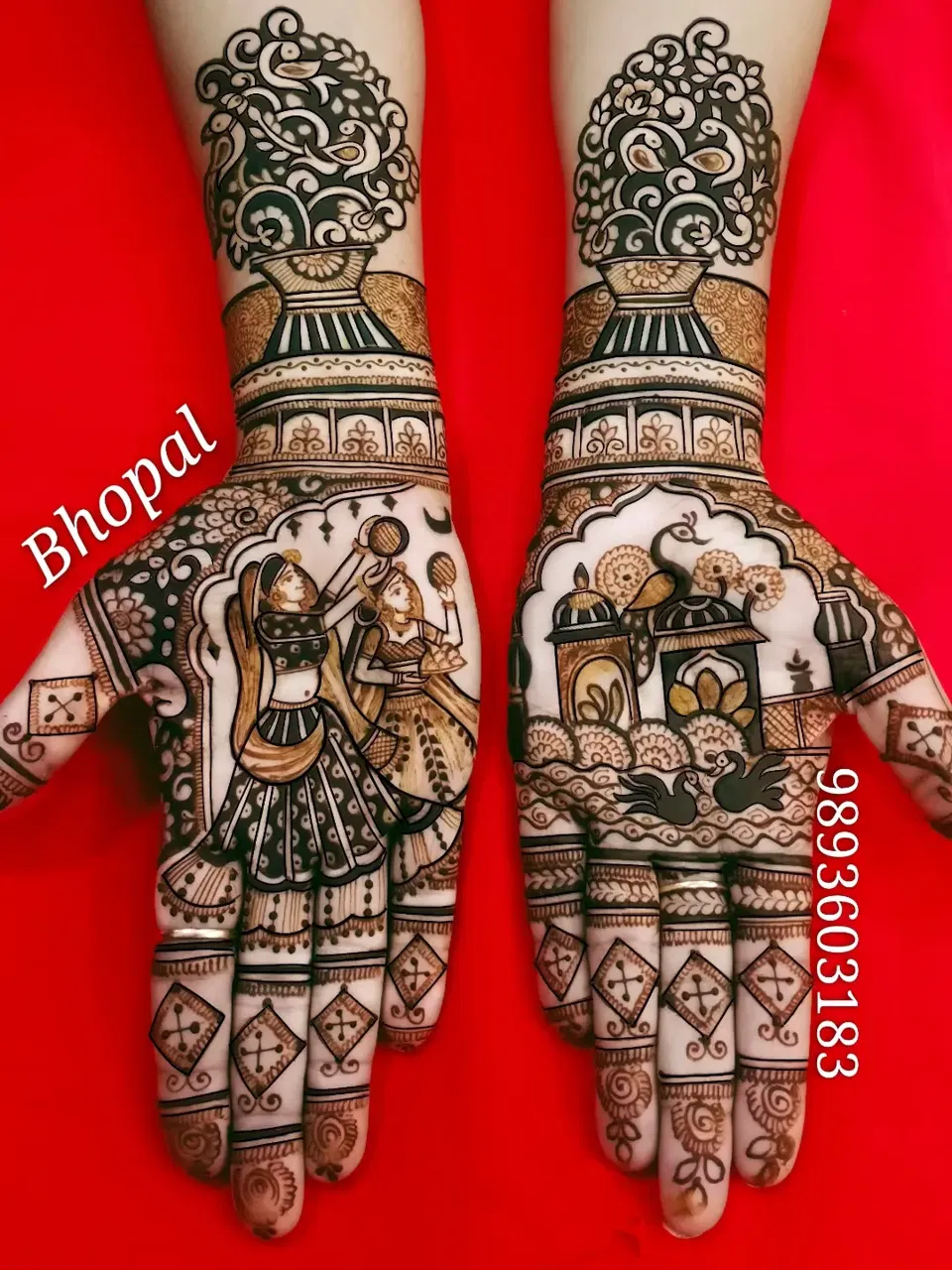 Full Hand Mehndi Design with Figures