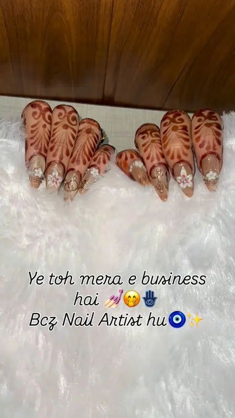 heart finger mehndi design