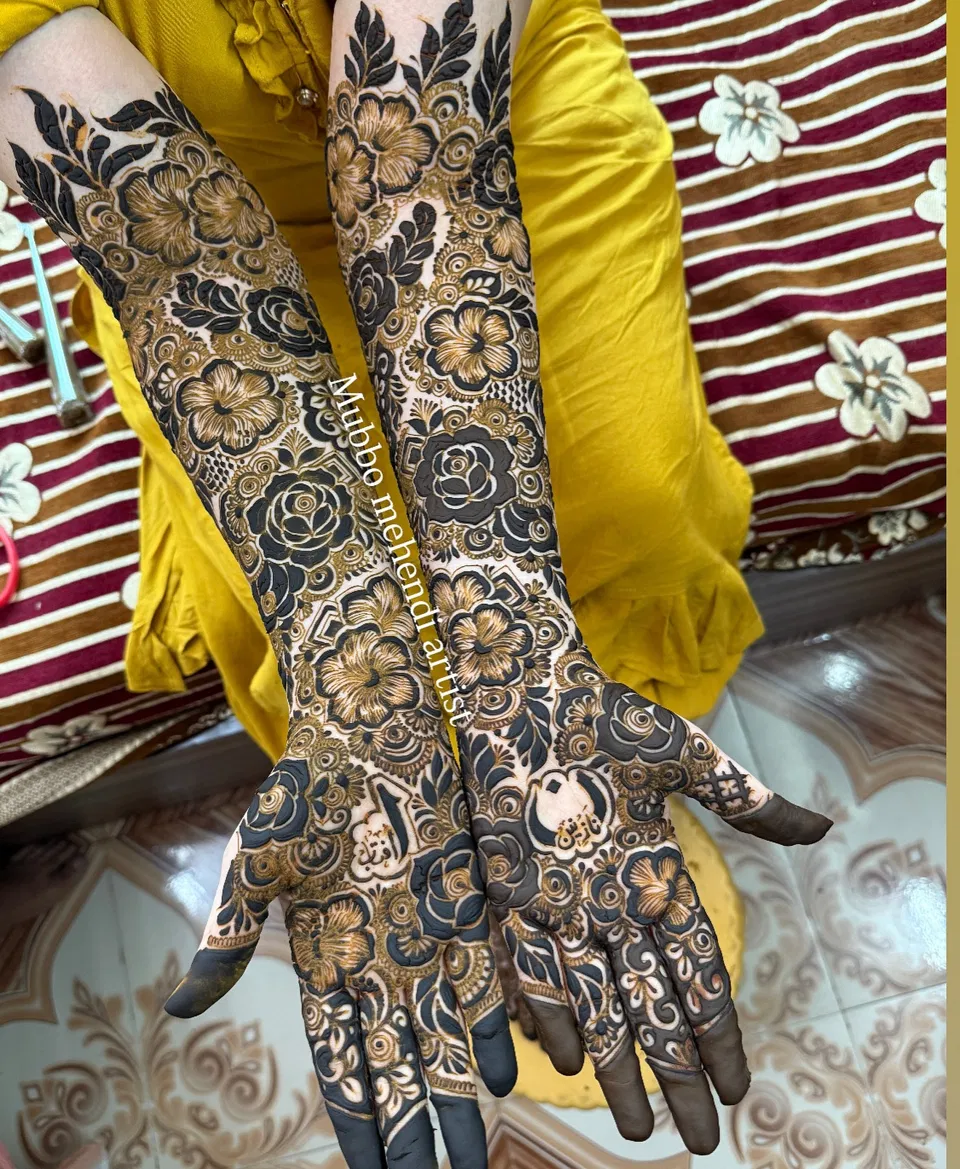 Aesthetic Bridal Full Hand Mehndi Design
