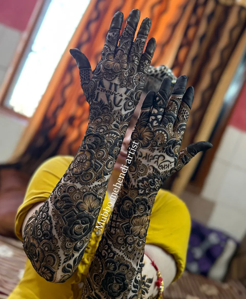 Aesthetic Bridal Full Hand Mehndi Design (3)