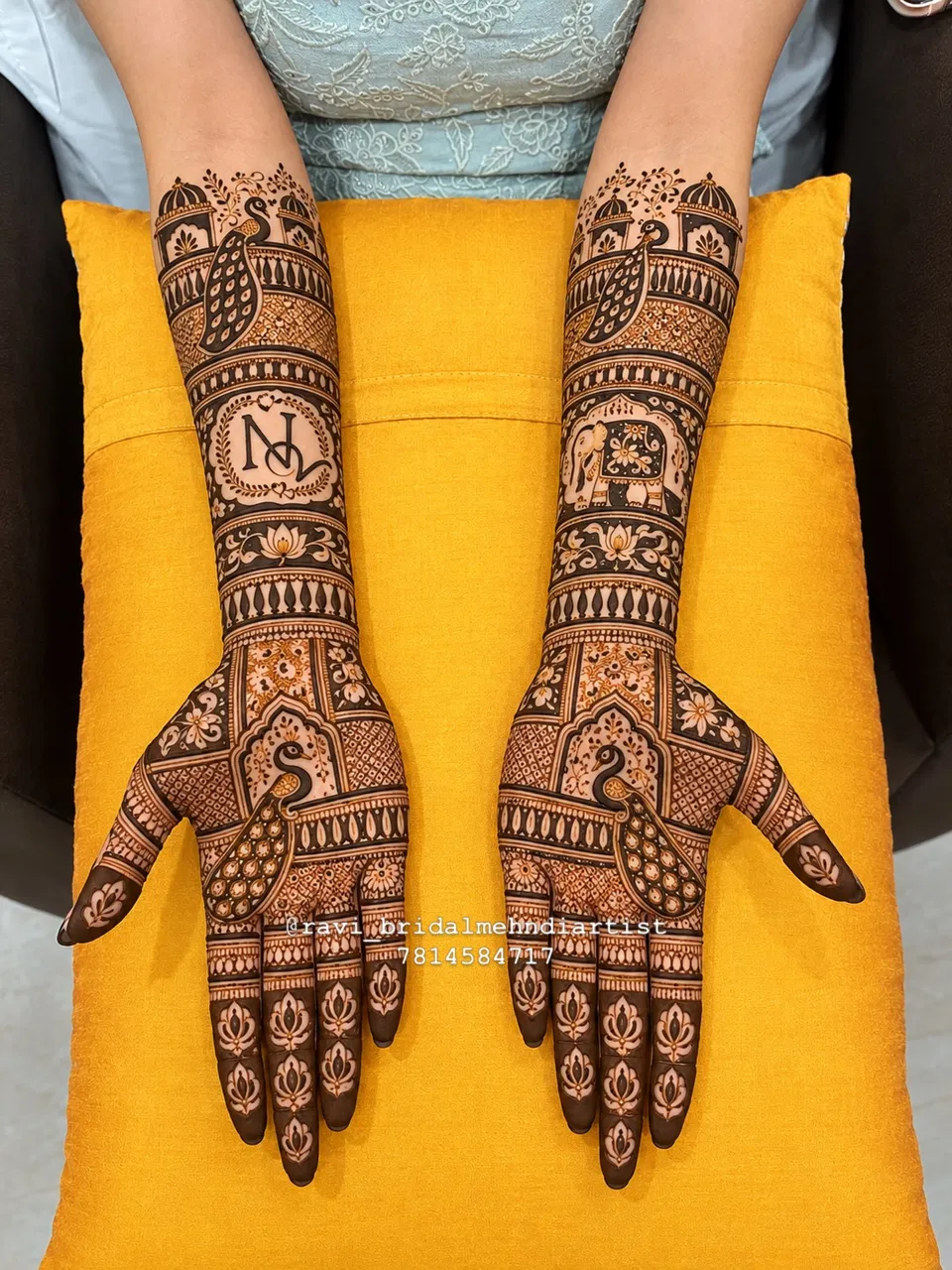 Full Hand Mehndi Design with Figures