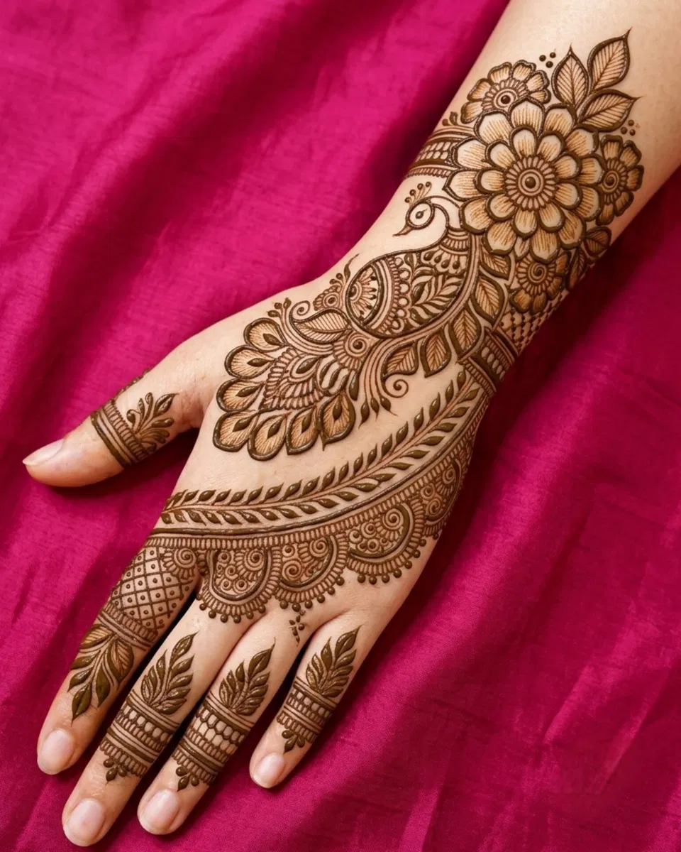 Back Hand Mehndi Design (2)