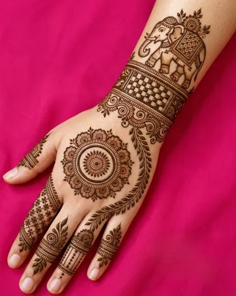 circle mehndi design
