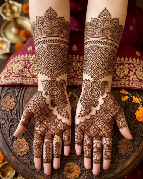 figure front hand mehndi design