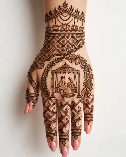 figure full hand mehndi design
