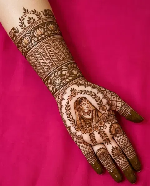 figure full hand mehndi design