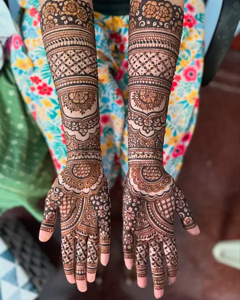 bridal full hand mehndi design