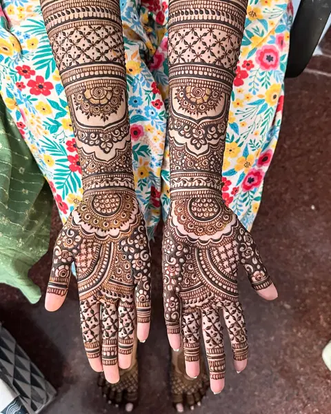bridal full hand mehndi design