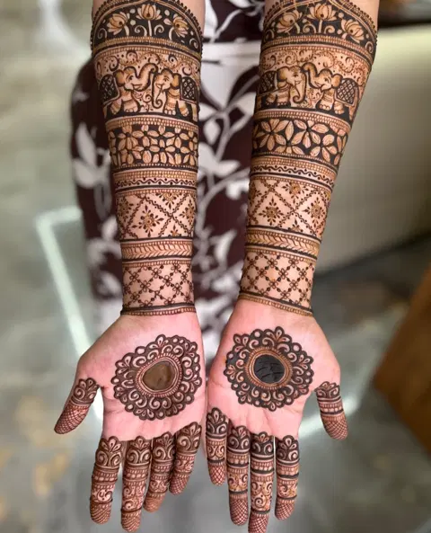 bridal full hand mehndi design
