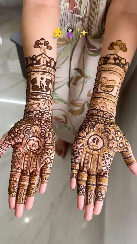 front hand mehndi design