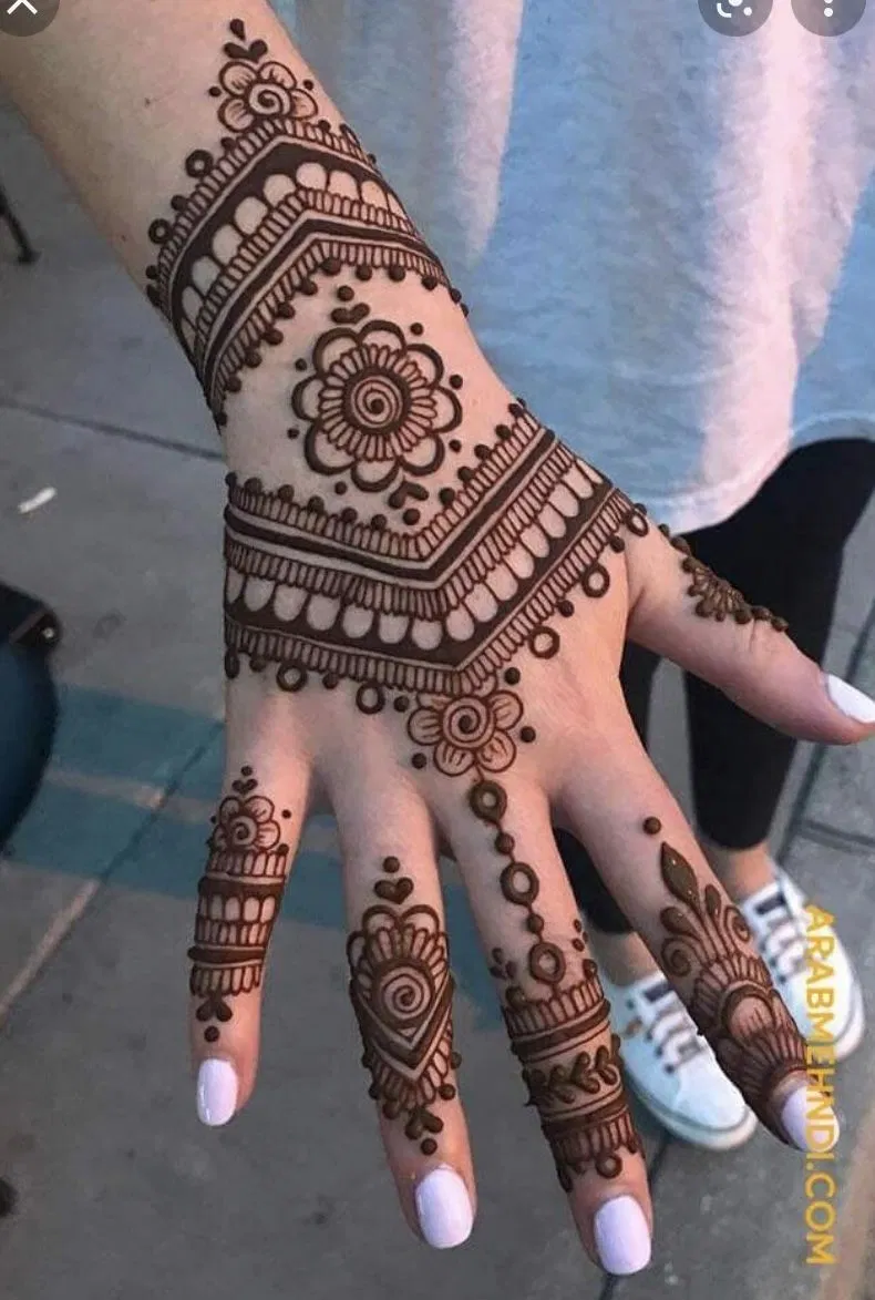 Bridal Moroccan Back Hand Mehndi Design for Diwali