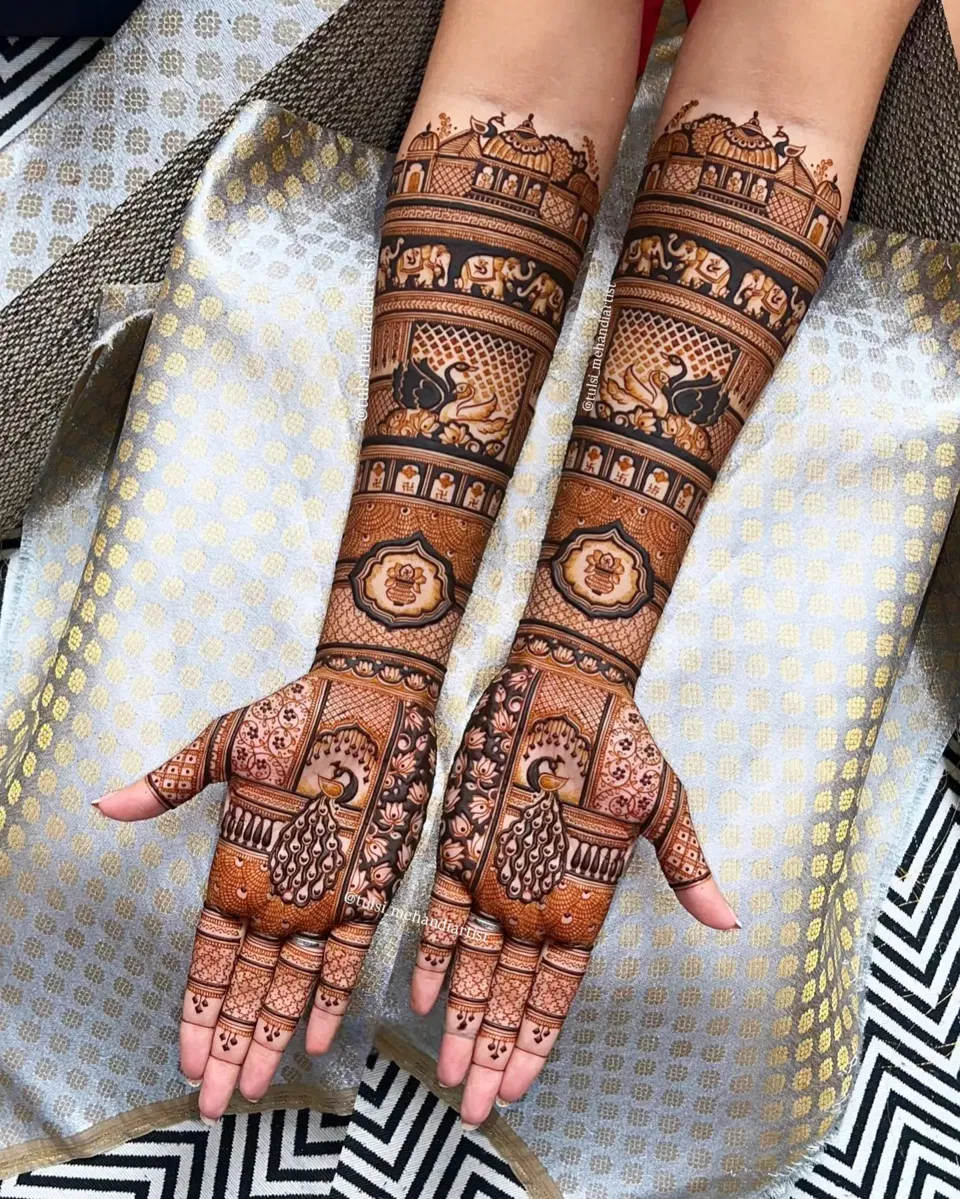 Bridal Indian Back Hand Mehndi Design