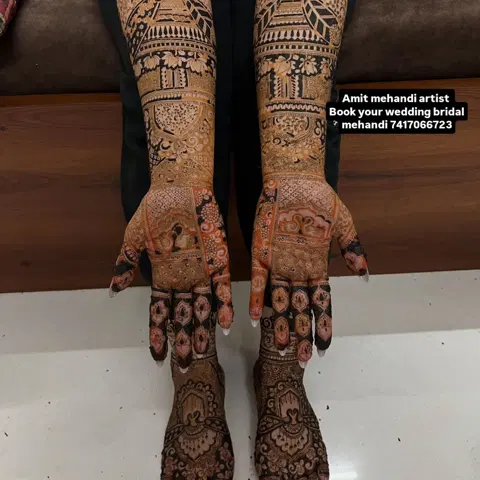 figure full hand mehndi design