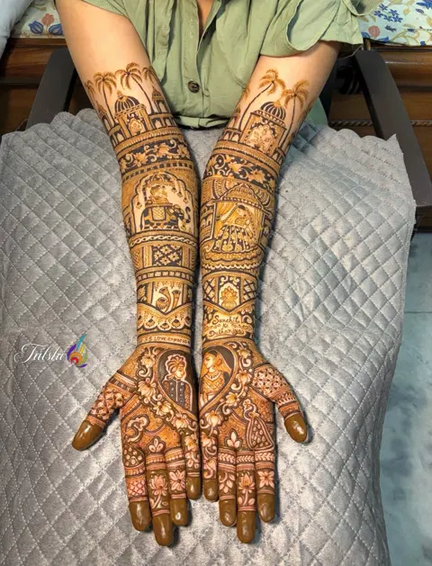 bridal figure full hand mehndi design