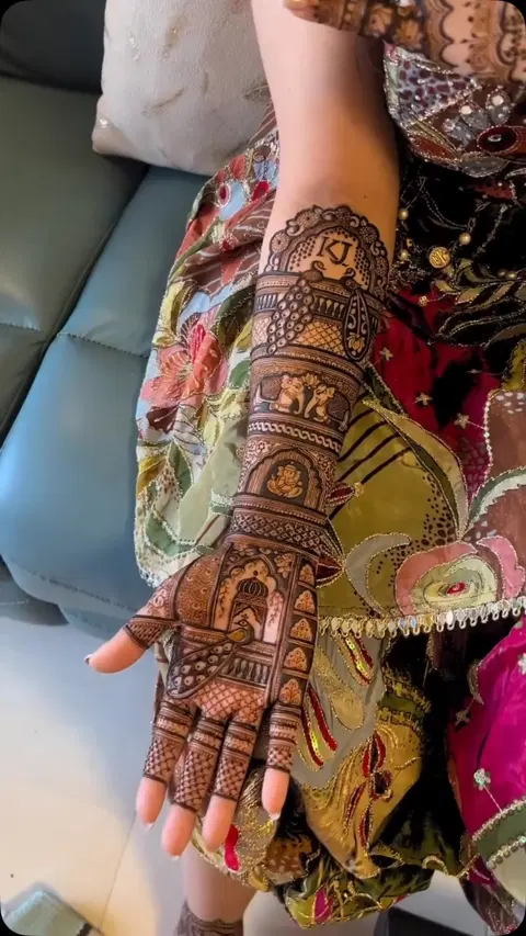 bridal front hand mehndi design