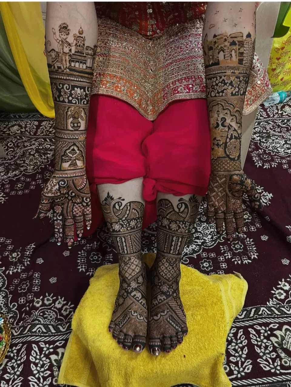 Back Hand Mehndi Design with Figures