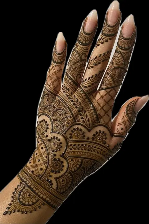arabic bridal back hand mehndi design