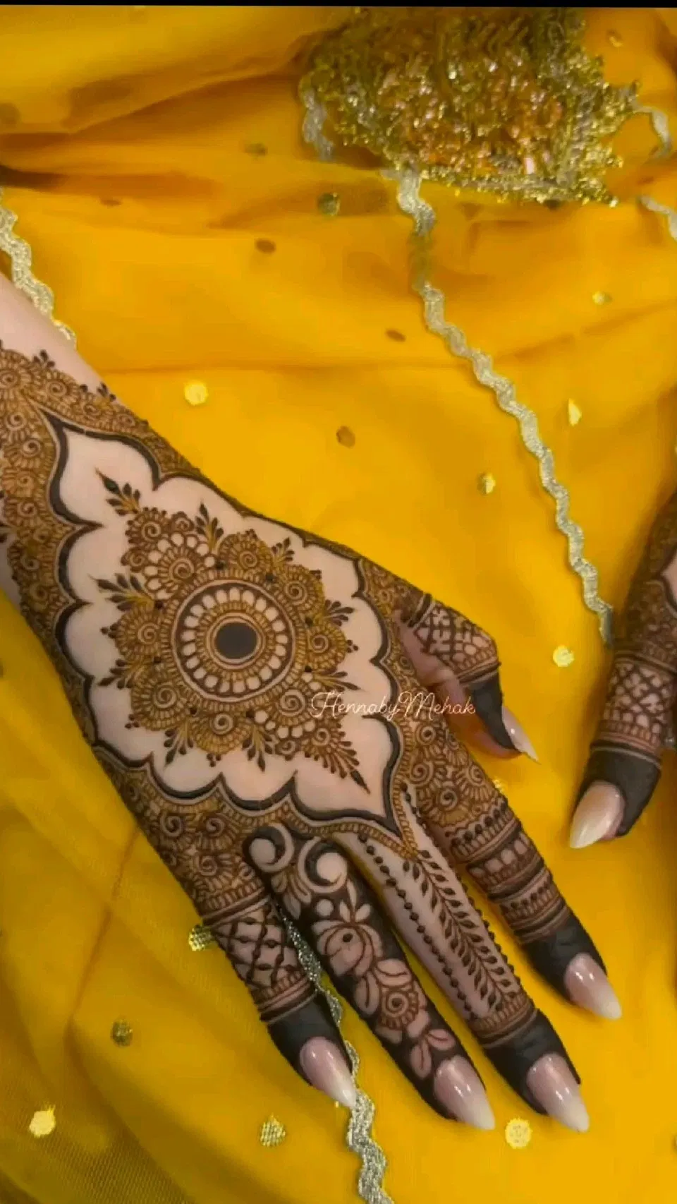 Aesthetic Arabic Back Hand Mehndi Design (29)
