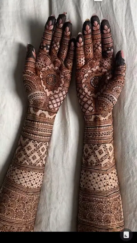 arabic bridal jaal front hand mehndi design