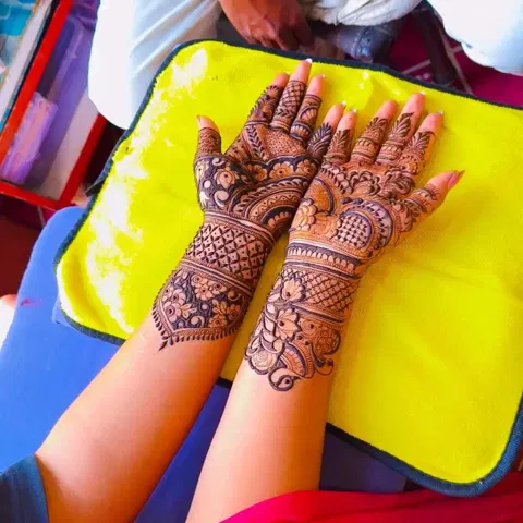 simple full hand mehndi design