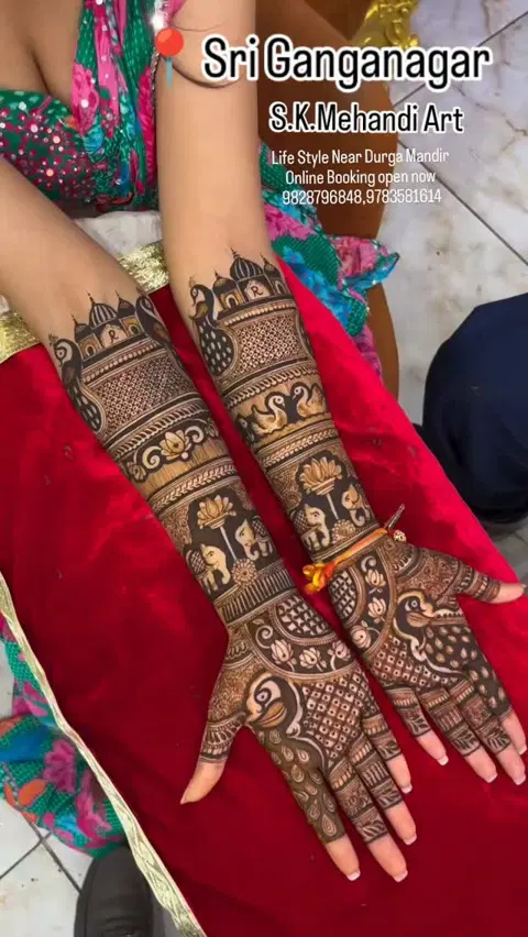 bridal figure front hand mehndi design