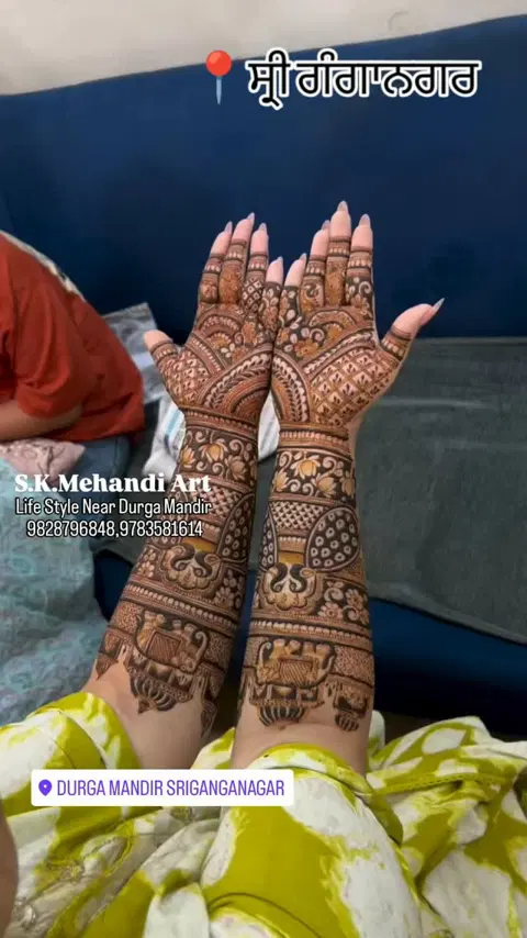 bridal royal figure full hand mehndi design