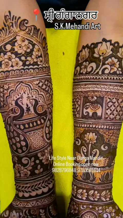 figure full hand mehndi design