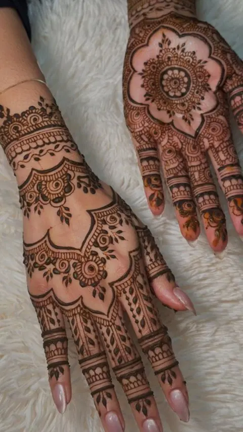 bridal indian jaal back hand mehndi design