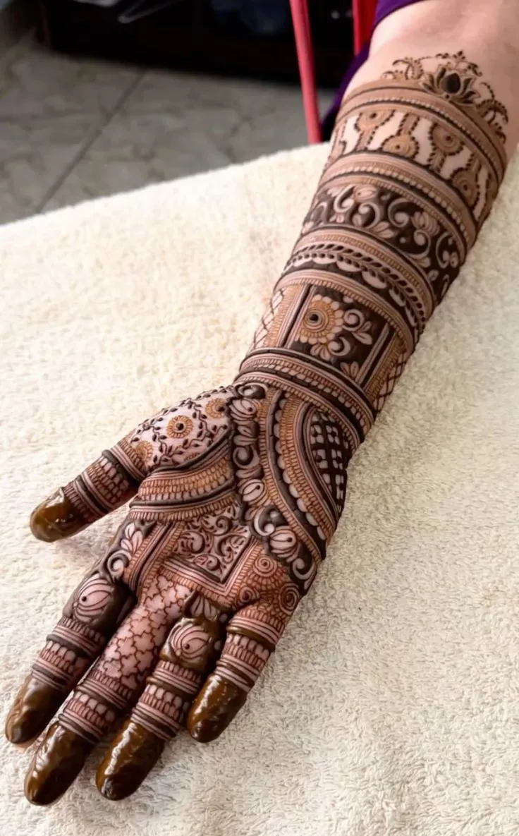 Bridal Indian Back Hand Mehndi Design