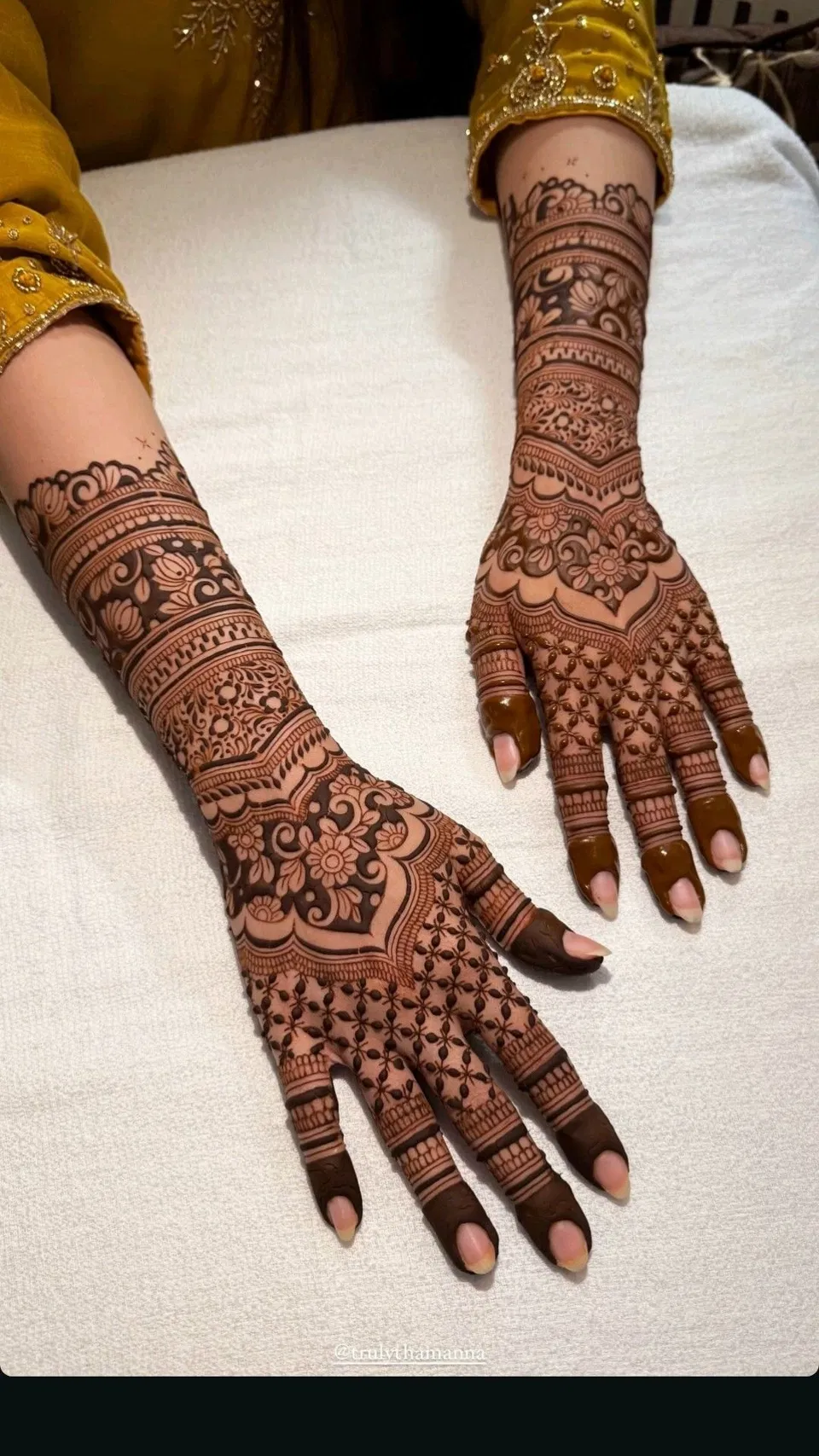 Bridal Moroccan Back Hand Mehndi Design with Figures
