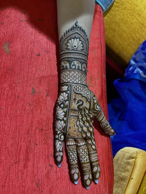 bridal full hand mehndi design