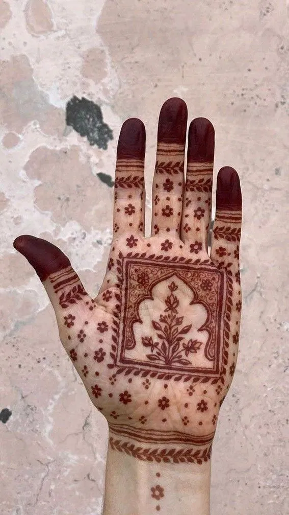 Aesthetic Indian Front Hand Mehndi Design