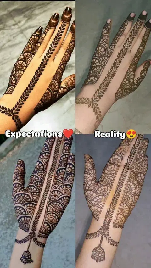 heart back hand mehndi design