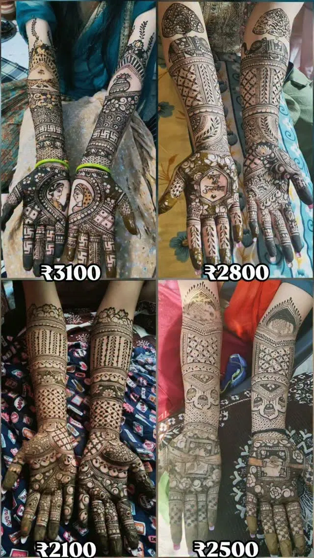 Bridal Full Hand Mehndi Design with Figures