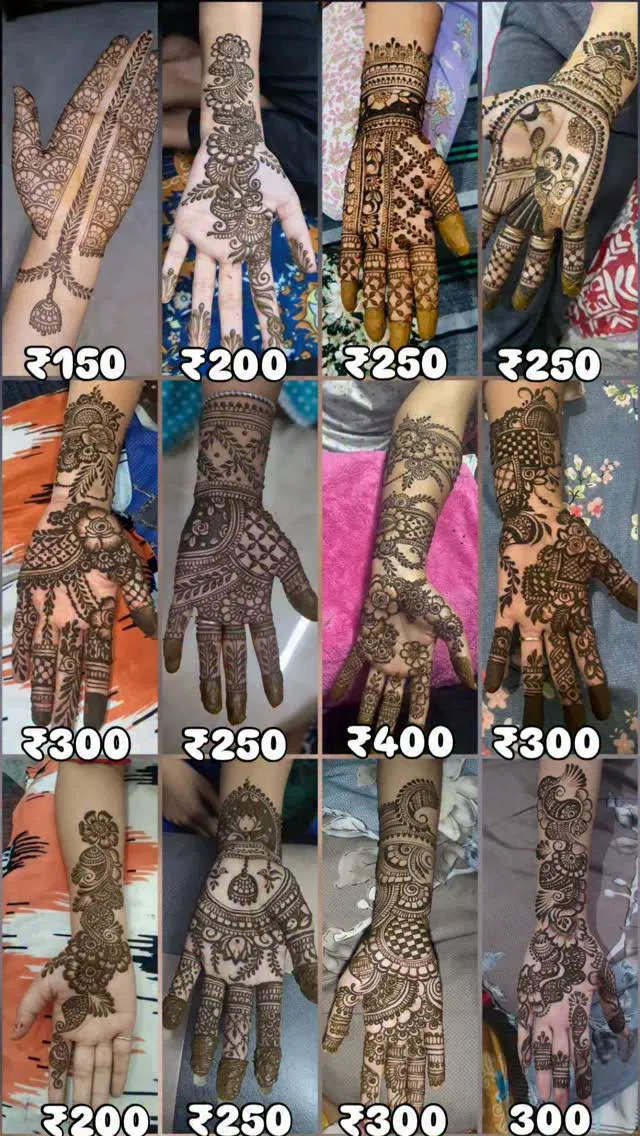 Front Hand Mehndi Design with Figures for Karwa Chauth (4)