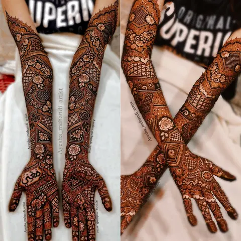 bridal figure full hand mehndi design