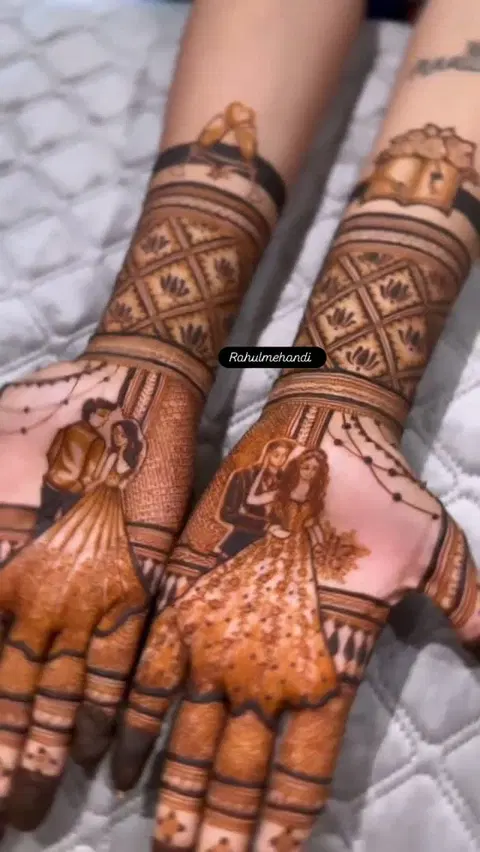 bridal figure front hand mehndi design