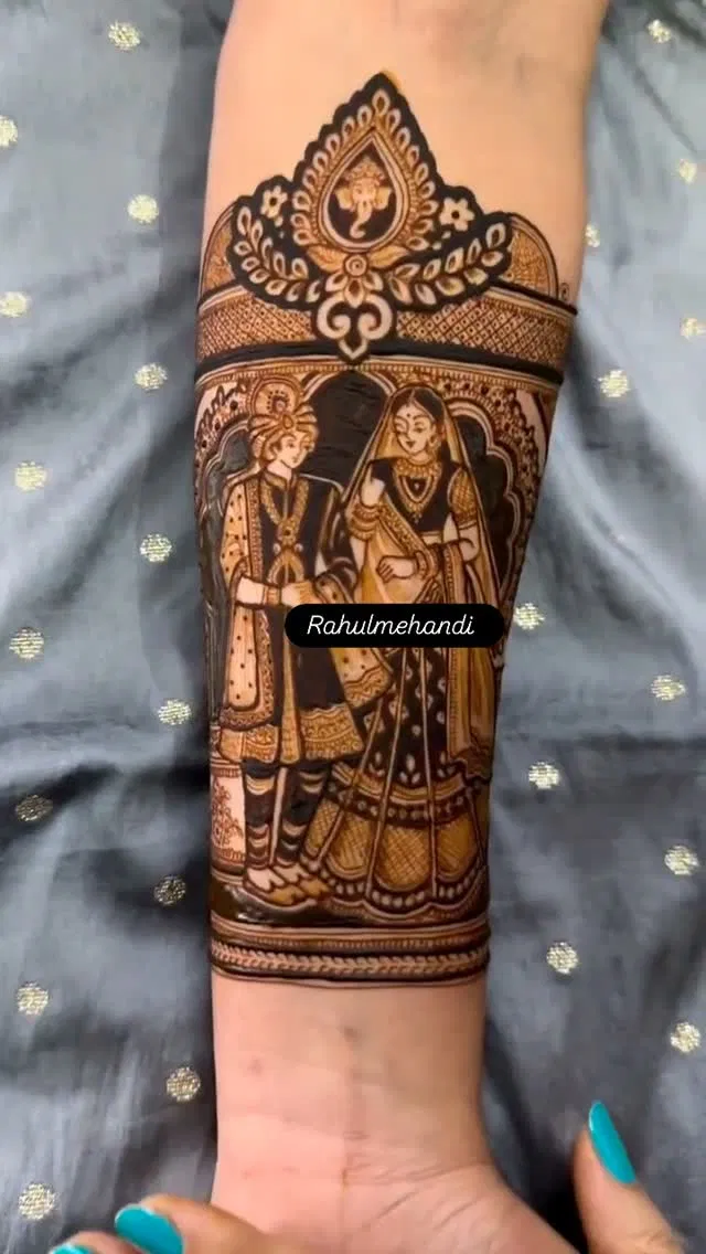 Bridal Full Hand Mehndi Design with Figures (3)