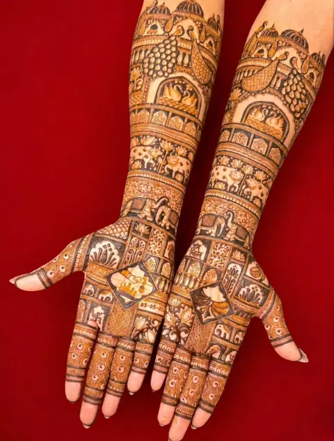 bridal front hand mehndi design