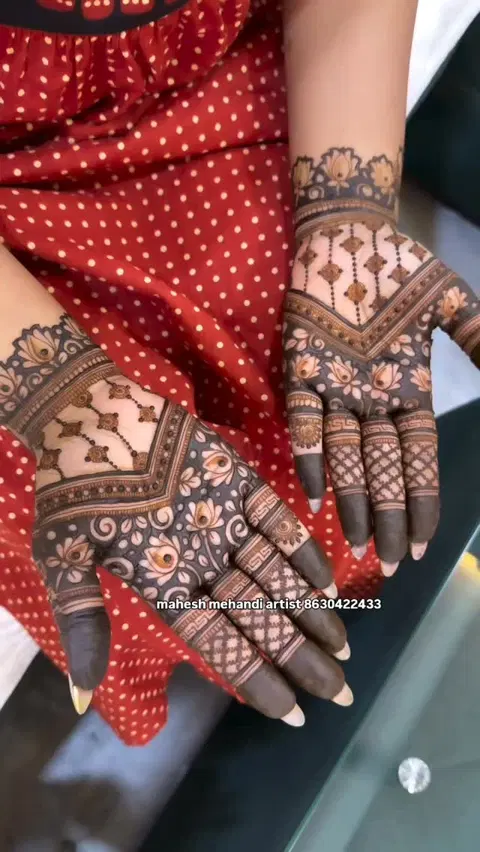 bridal back hand mehndi design