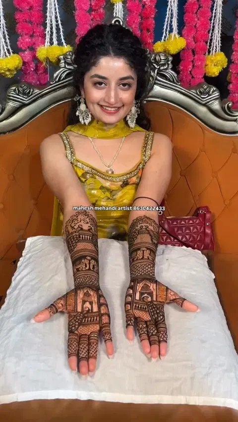 bridal figure back hand mehndi design