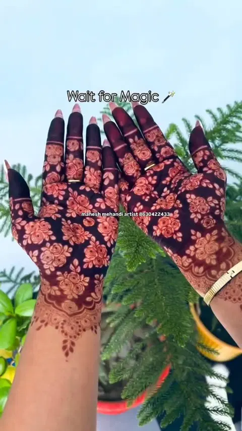 bridal back hand mehndi design