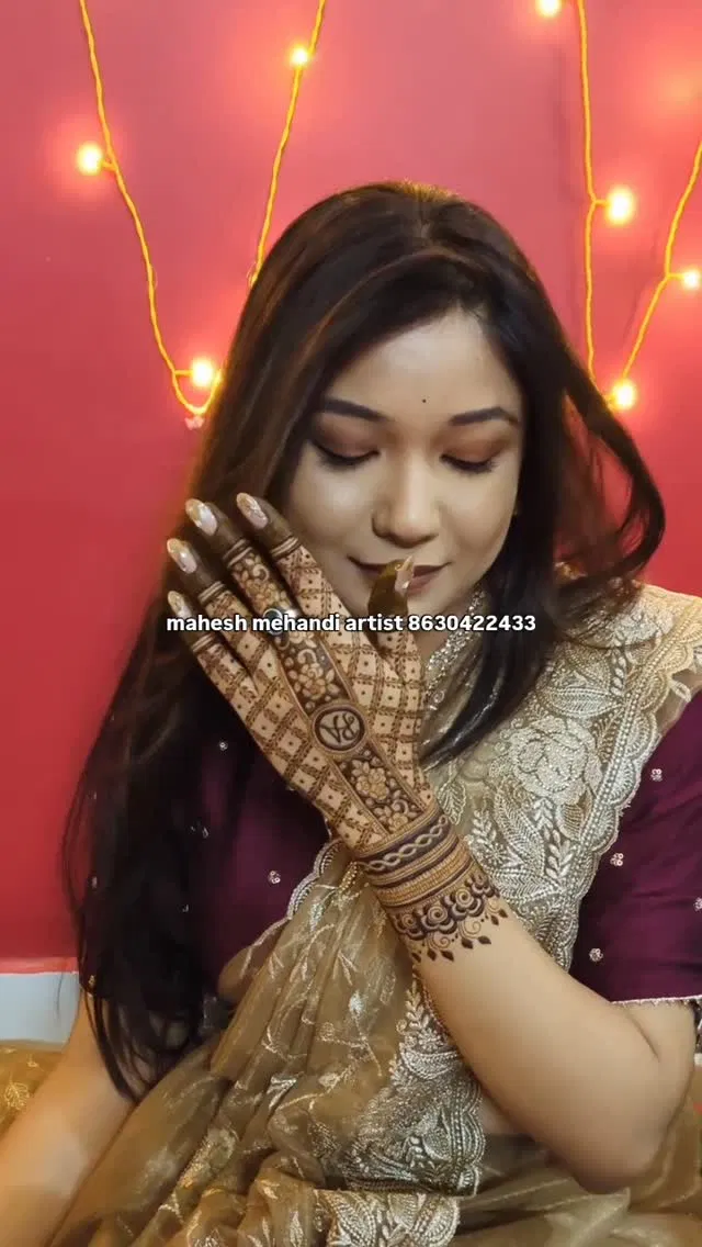 Bridal Back Hand Mehndi Design with Figures and Hearts (6)