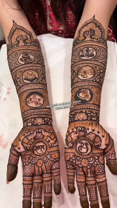 bridal figure back hand mehndi design
